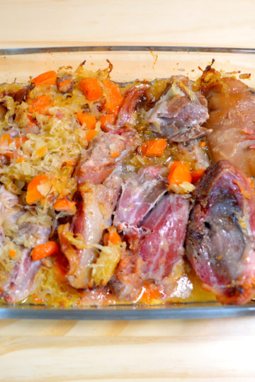 viande de porc, jaret, carottes