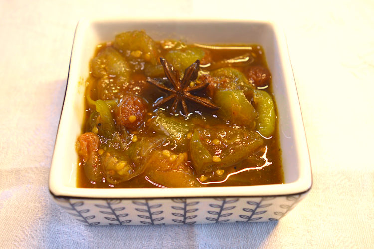 tomates vertes, badiane, chutney