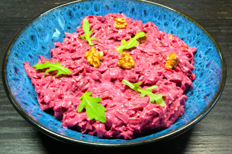 salade, betteraves, noix